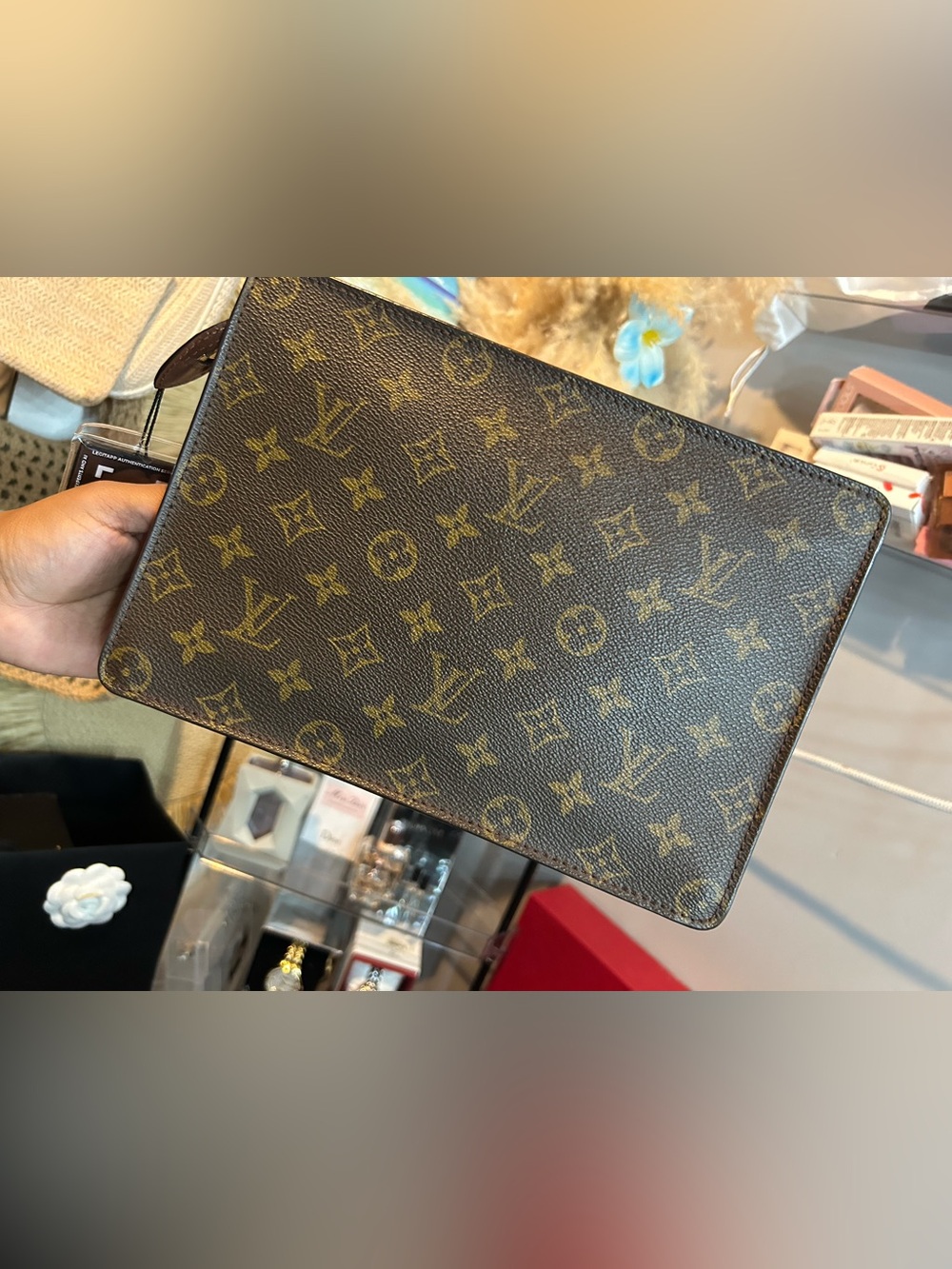Louis Vuitton Monogram Canvas Pouch - Brown & Gold